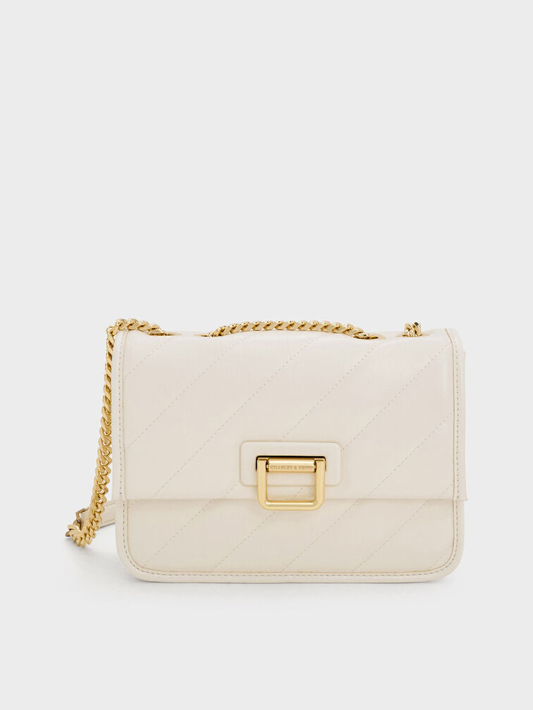 Charles & Ke*th - Neva Panelled Chain-Strap Crossbody Bag - Cream (AD-July)