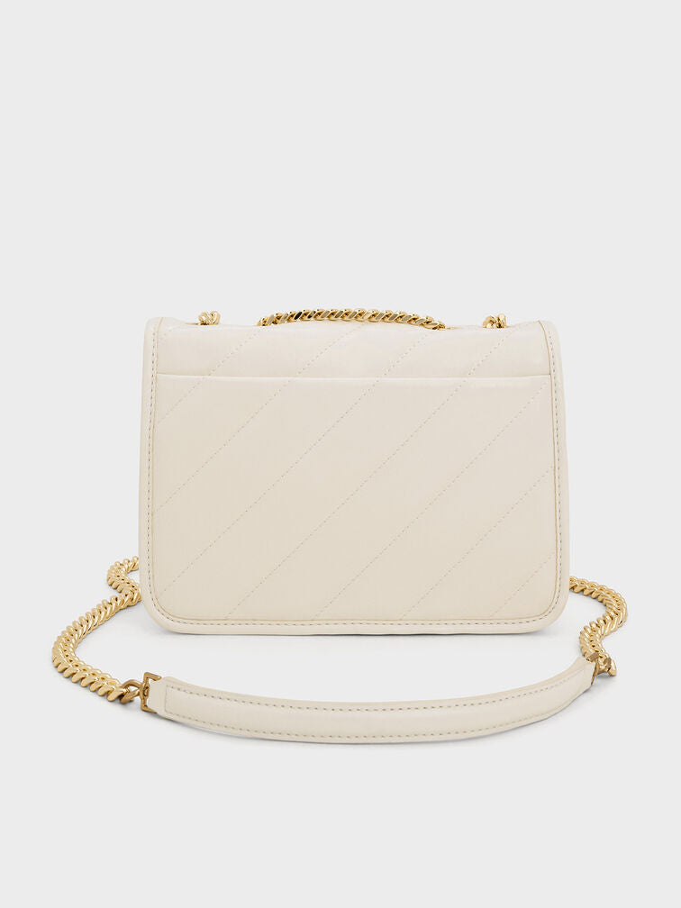Charles & Ke*th - Neva Panelled Chain-Strap Crossbody Bag - Cream (AD-July)