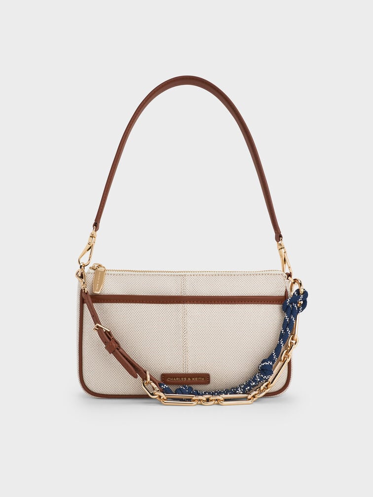 Charles & Ke*th - Addison Canvas Knotted-Rope Shoulder Bag - Taupe Canvas (AD-SEP)