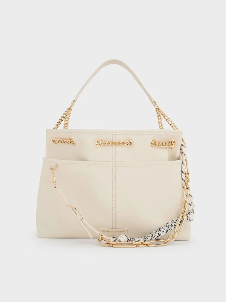 Charles & Ke*th - Addison Knotted-Rope Tote Bag - Cream (AD-SEP)