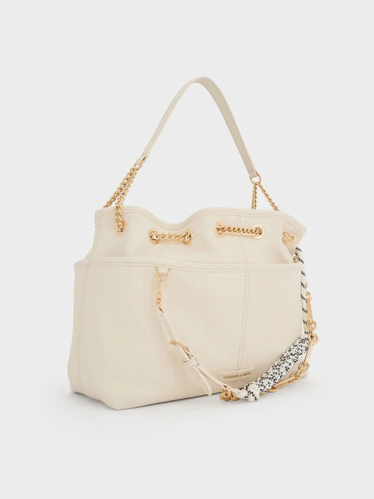 Charles & Ke*th - Addison Knotted-Rope Tote Bag - Cream (AD-SEP)