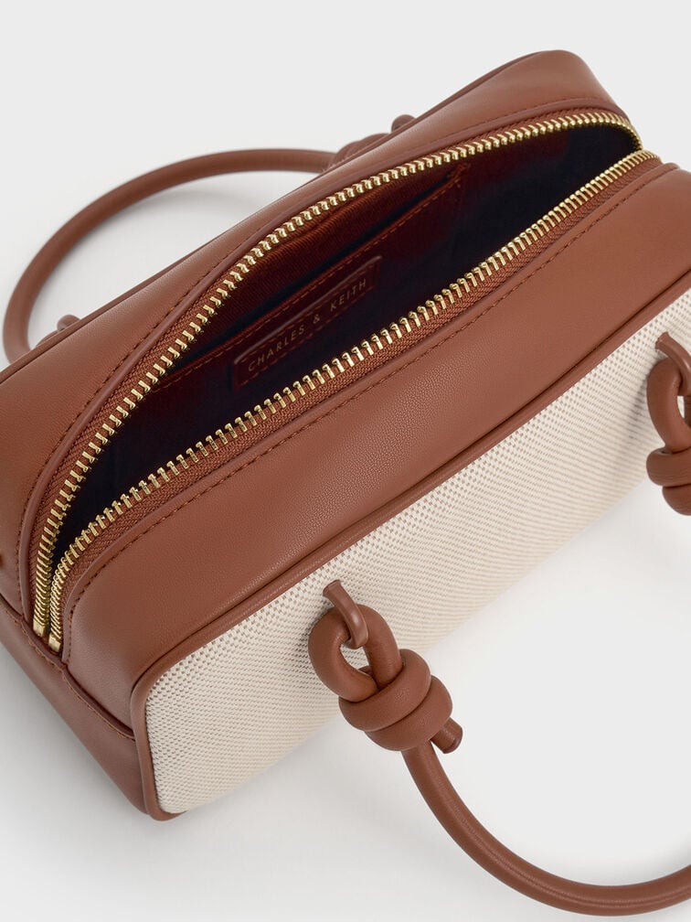 Charles & Ke*th - Sammie Canvas Knotted-Handle Elongated Bag - Taupe Canvas (AD-June)