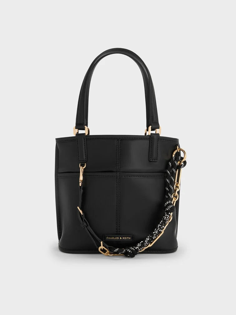 Charles & Ke*th - Addison Knotted-Rope Reversible Tote Bag - Black (AD-SEP)