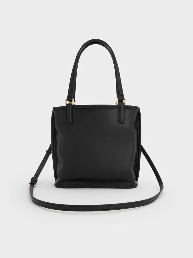 Charles & Ke*th - Addison Knotted-Rope Reversible Tote Bag - Black (AD-SEP)