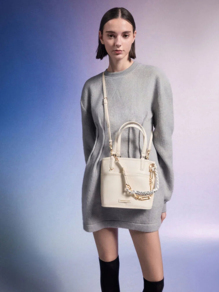 Charles & Ke*th - Addison Knotted-Rope Reversible Tote Bag - Cream (AD-SEP)