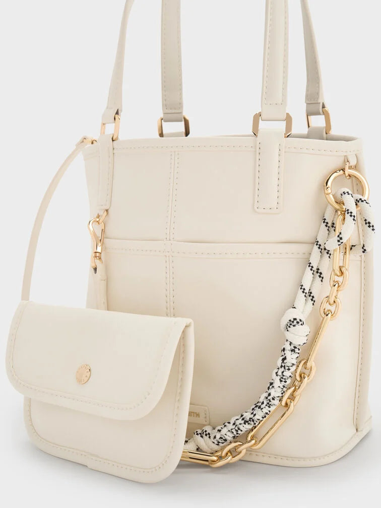 Charles & Ke*th - Addison Knotted-Rope Reversible Tote Bag - Cream (AD-SEP)