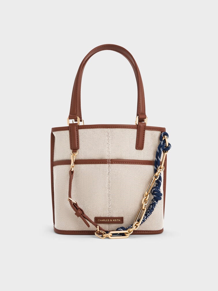 Charles & Ke*th - Addison Canvas Knotted-Rope Reversible Tote Bag - Taupe Canvas (AD-SEP)