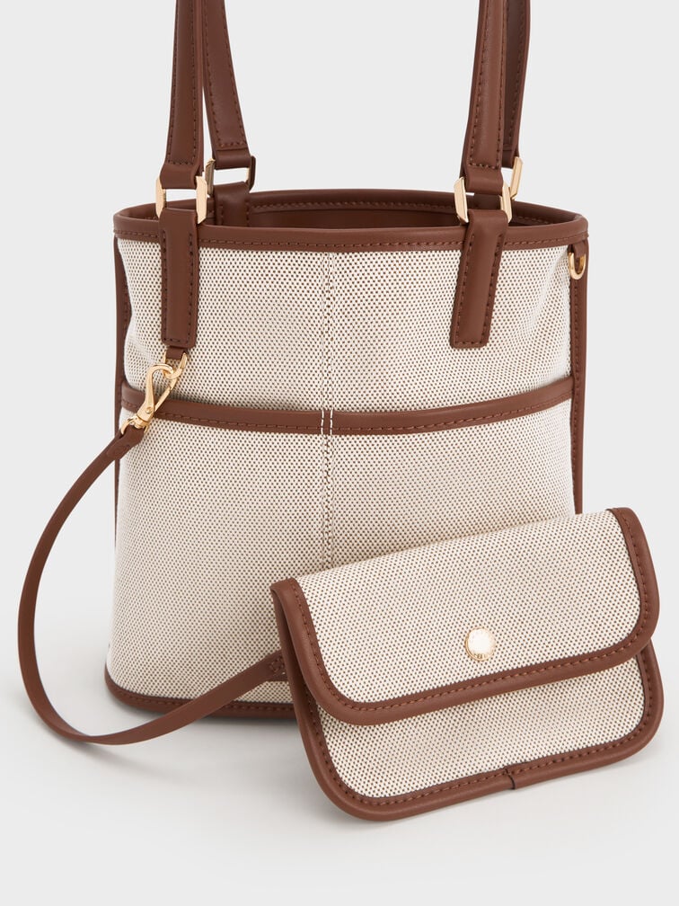 Charles & Ke*th - Addison Canvas Knotted-Rope Reversible Tote Bag - Taupe Canvas (AD-SEP)
