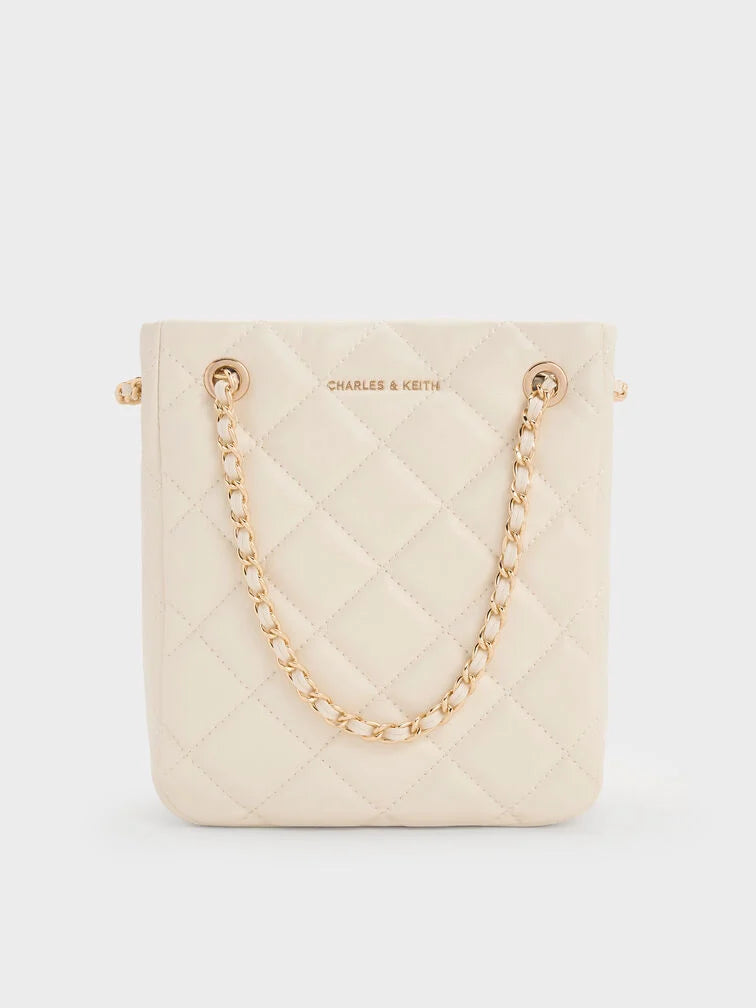 Charles & Ke*th - Alva Quilted Braided-Strap Shoulder Bag - Cream (AD-SEP)