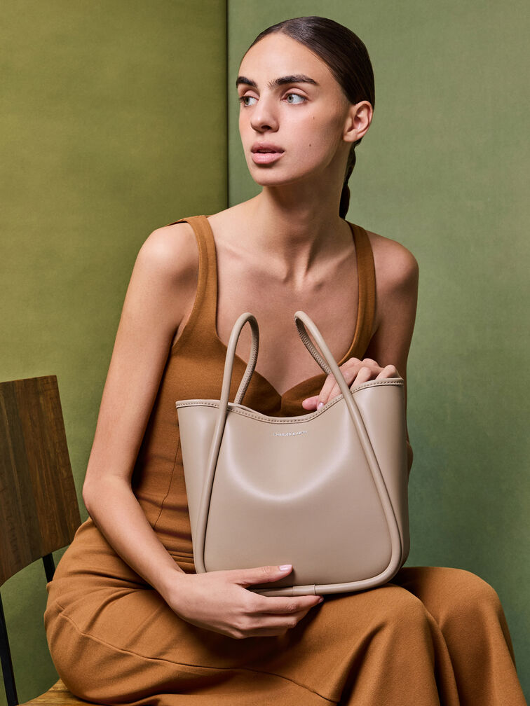 Charles & Ke*th -  Mini Lyla Tubular Tote Bag - Taupe (AD-Sep)