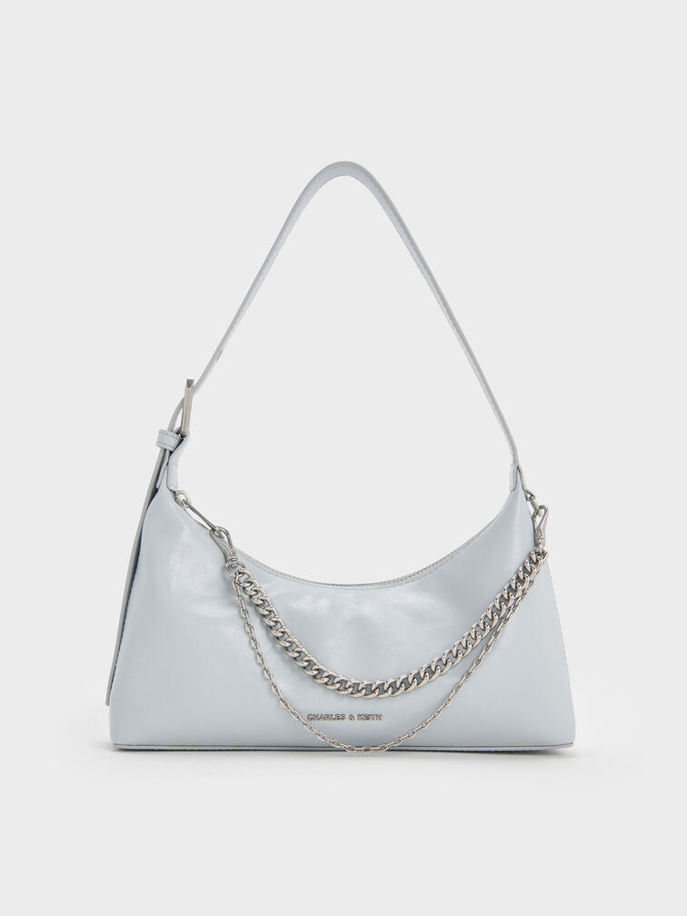 Charles & Ke*th - Atwood Chain-Embellished Shoulder Bag - Sea-Salt Blue (AD-DEC-YS-R)
