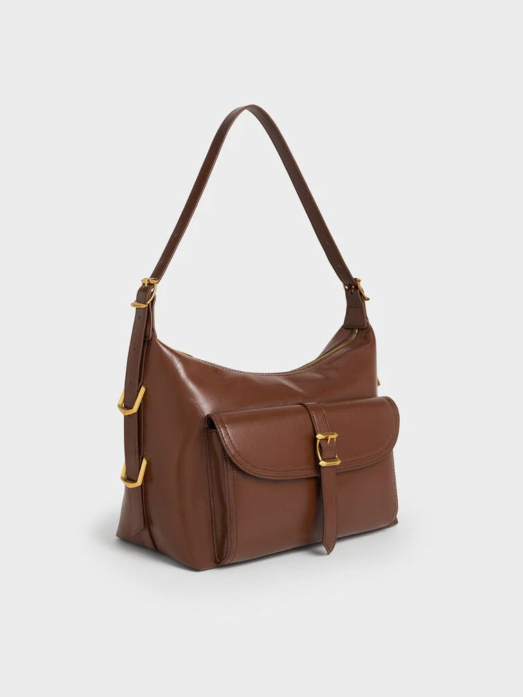 Charles & Ke*th - Bryna Belted Hobo Bag - Dark Brown (AD-SEP)