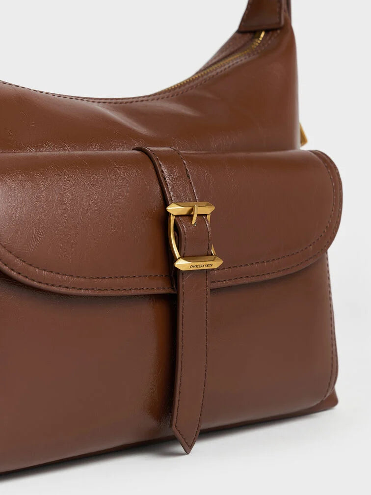 Charles & Ke*th - Bryna Belted Hobo Bag - Dark Brown (AD-SEP)