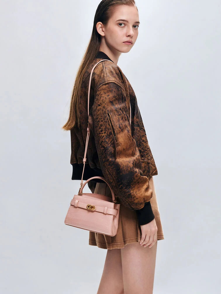 Charles & Ke*th - Aubrielle Croc-Effect Top Handle Bag - Light Pink (AD-Sep)