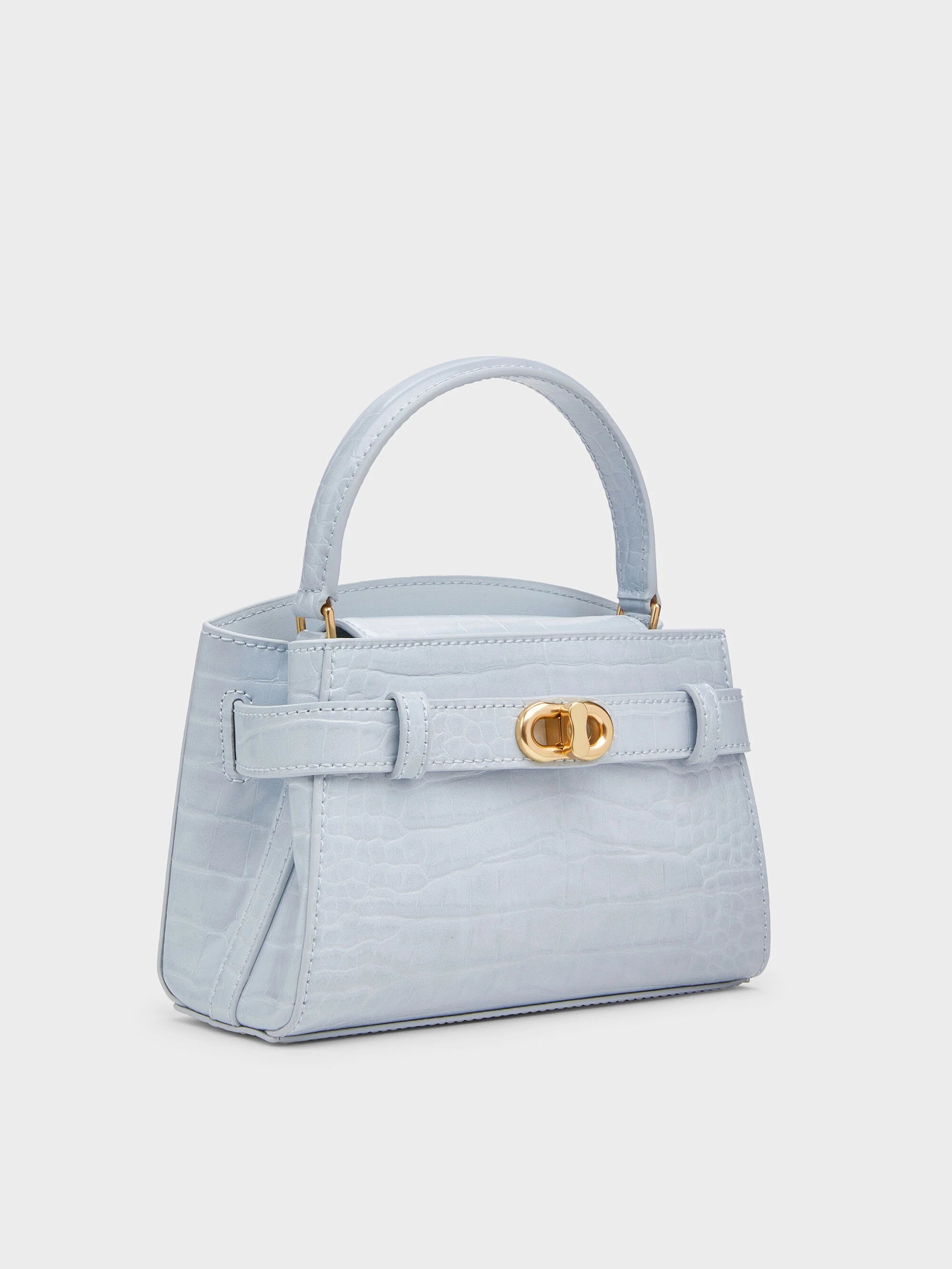 Charles & Ke*th - Aubrielle Croc-Effect Top Handle Bag - Sea Salt Blue (AD-May)