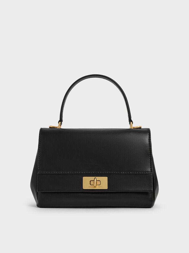 Charles & Ke*th - Lennie Chain-Strap Top Handle Bag - Black (AD-June)