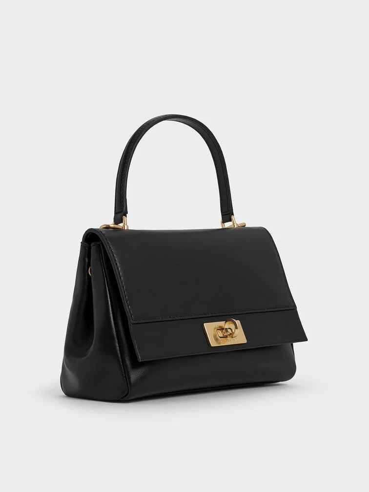 Charles & Ke*th - Lennie Chain-Strap Top Handle Bag - Black (AD-June)