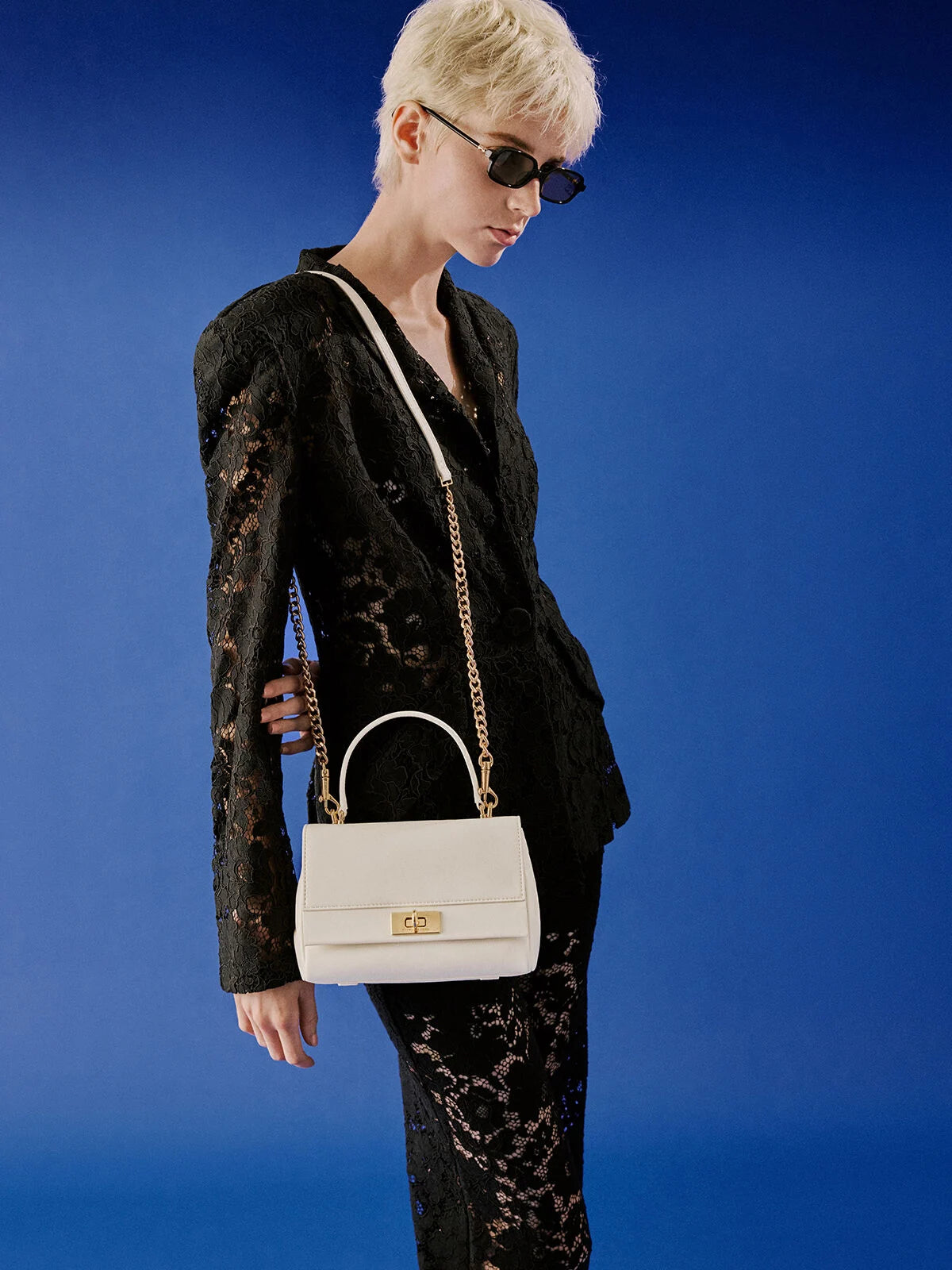 Charles & Ke*th - Lennie Chain-Strap Top Handle Bag - Cream (AD-July)