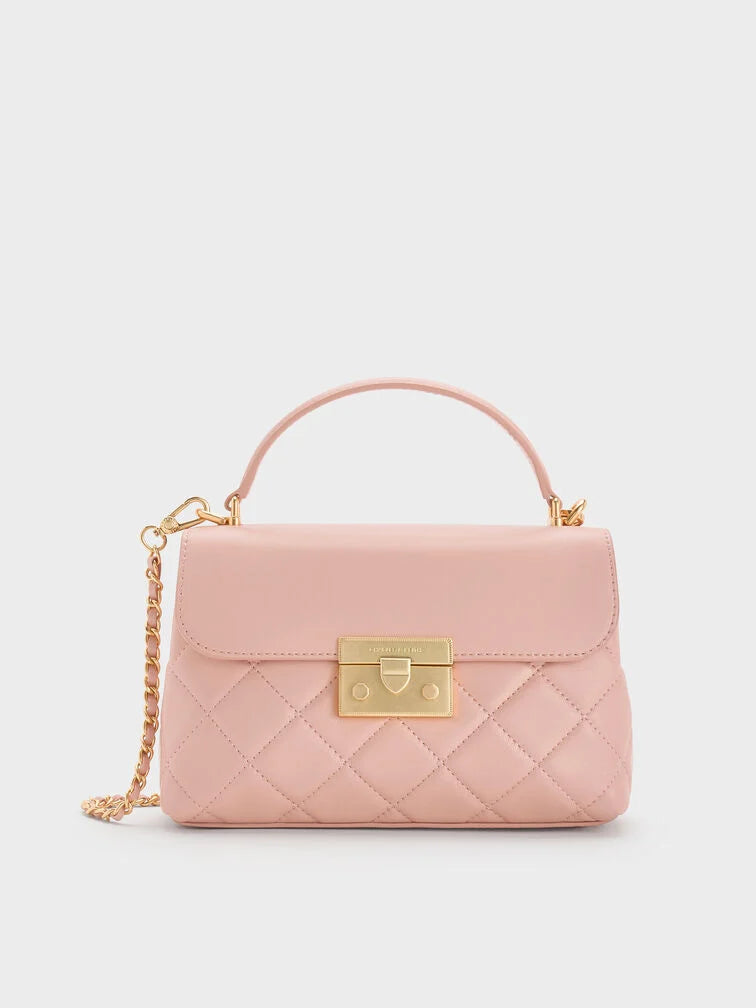 Charles & Ke*th - Alva Quilted Top Handle Bag - Light Pink (AD-NOV-LT)
