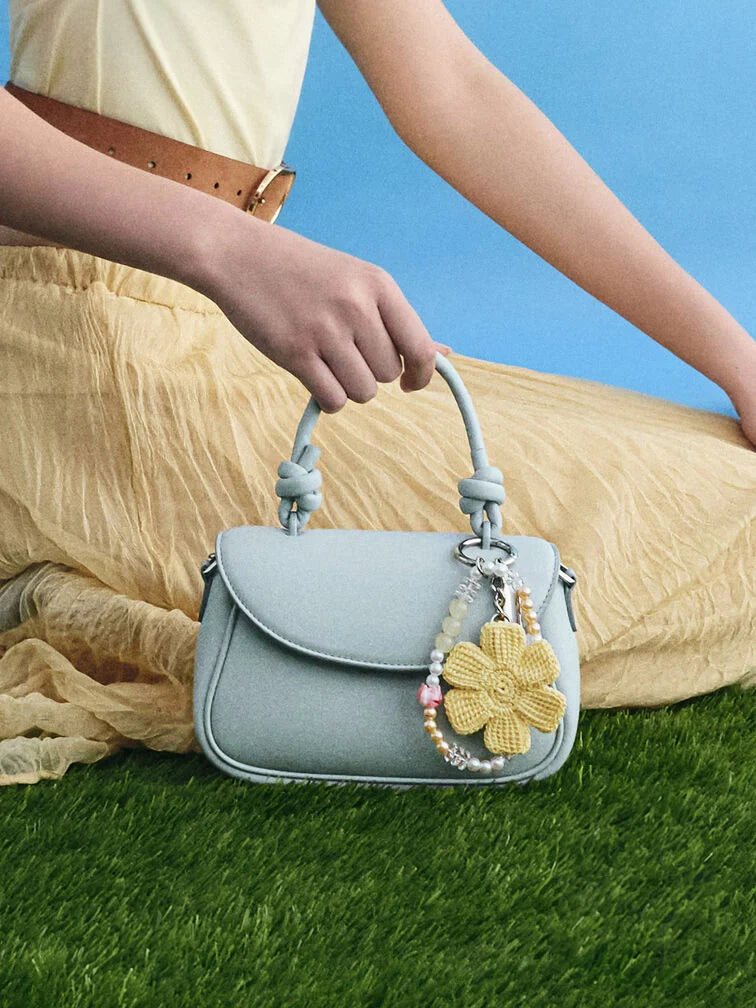 Charles & Ke*th - Sammie Knotted-Handle Front-Flap Bag - Sea Salt Blue (AD-July)