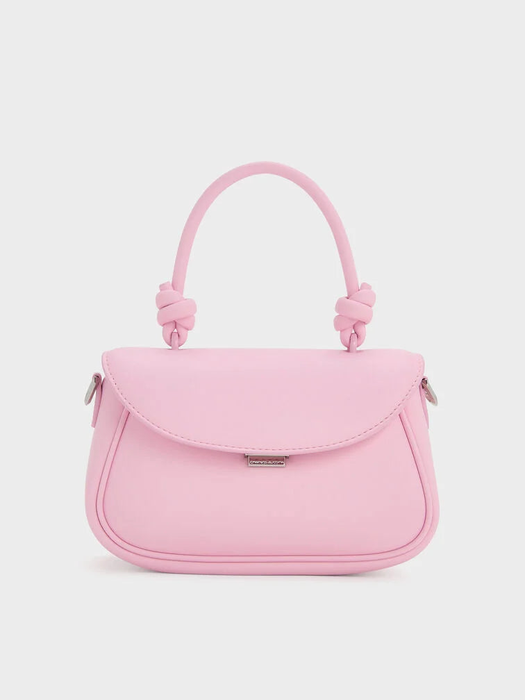 Charles & Ke*th - Sammie Knotted-Handle Front-Flap Bag - Bubble Gum Pink (AD-July)