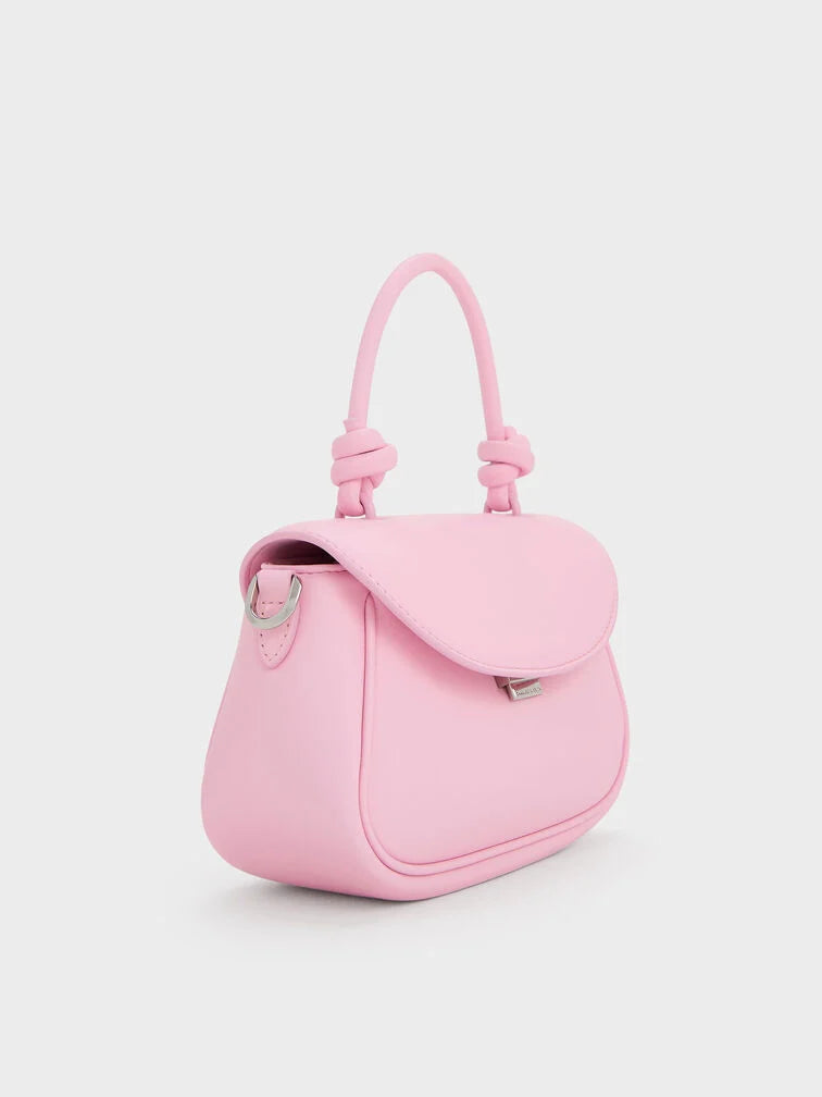 Charles & Ke*th - Sammie Knotted-Handle Front-Flap Bag - Bubble Gum Pink (AD-July)
