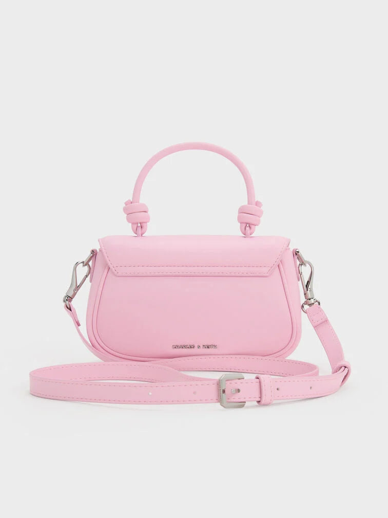 Charles & Ke*th - Sammie Knotted-Handle Front-Flap Bag - Bubble Gum Pink (AD-July)