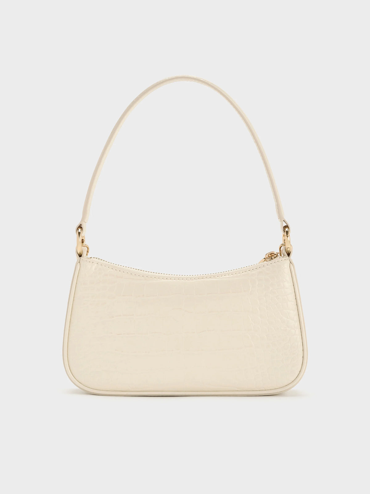 Charles & Ke*th -Elspeth Croc-Effect Chain-Link Shoulder Bag - Cream Croco (AD-SEP)