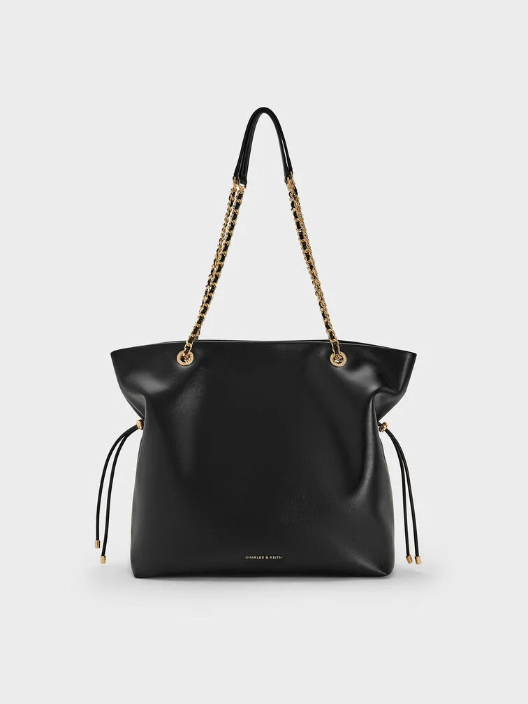 Charles & Ke*th - Arya Braided-Strap Double-Handle Tote Bag - Black (AD-JUN13-PT)