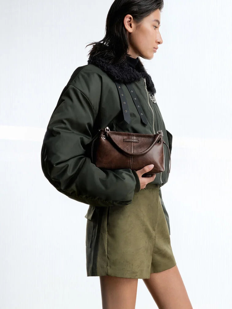 Charles & Ke*th - Noane Top Handle Bag - Distressed Coffee (AD-Sep)
