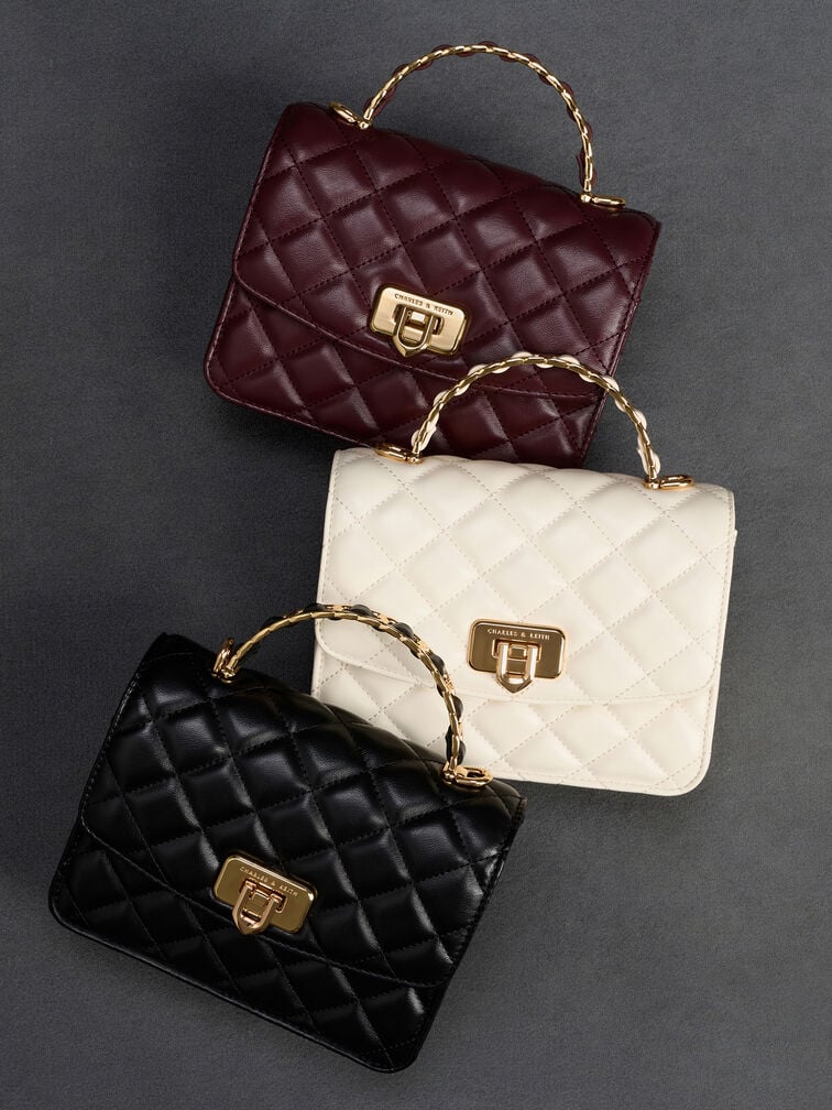 Charles & Ke*th - Cressida Quilted Top Handle Bag - Wineberry Red (AD-SEP)