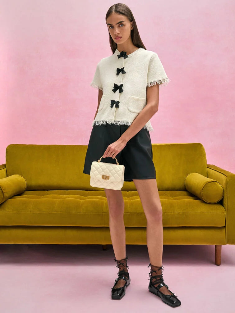 Charles & Ke*th - Cressida Quilted Top Handle Bag - Cream (AD-SEP)