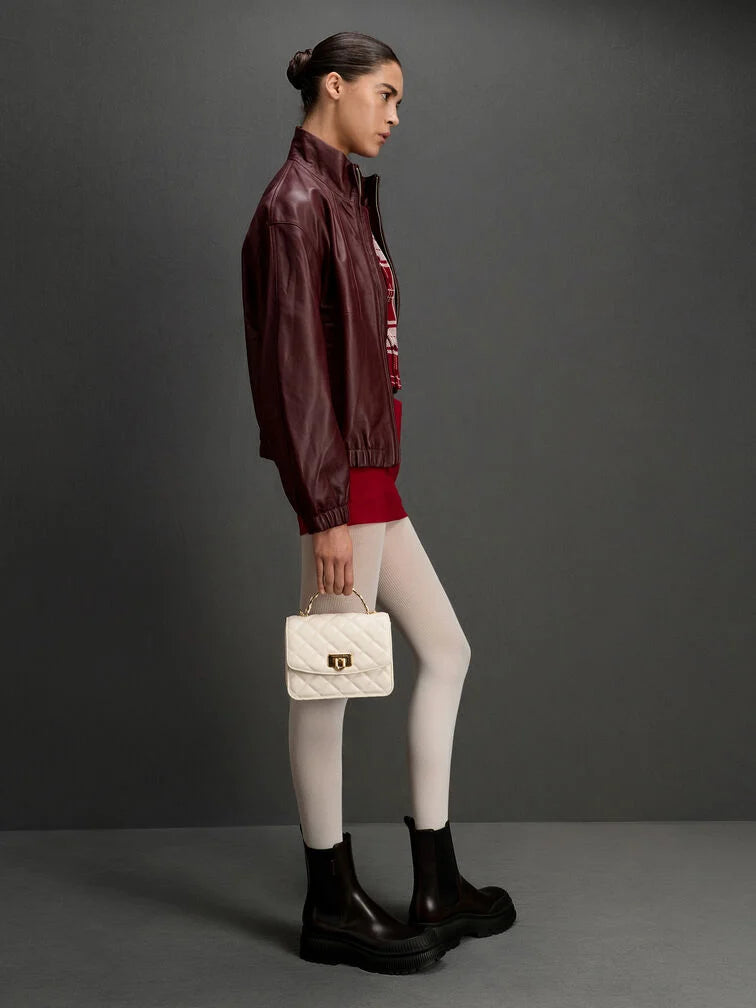 Charles & Ke*th - Cressida Quilted Top Handle Bag - Cream (AD-SEP)