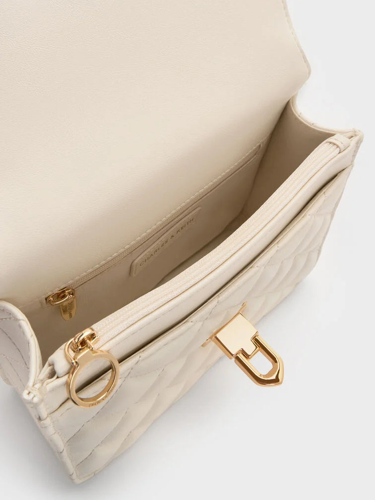 Charles & Ke*th - Cressida Quilted Top Handle Bag - Cream (AD-SEP)