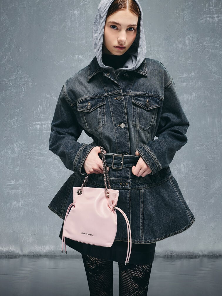 Charles & Ke*th - Arya Braided-Strap Double-Handle Crossbody Bag - Cotton Candy Pink (AD-SEP)