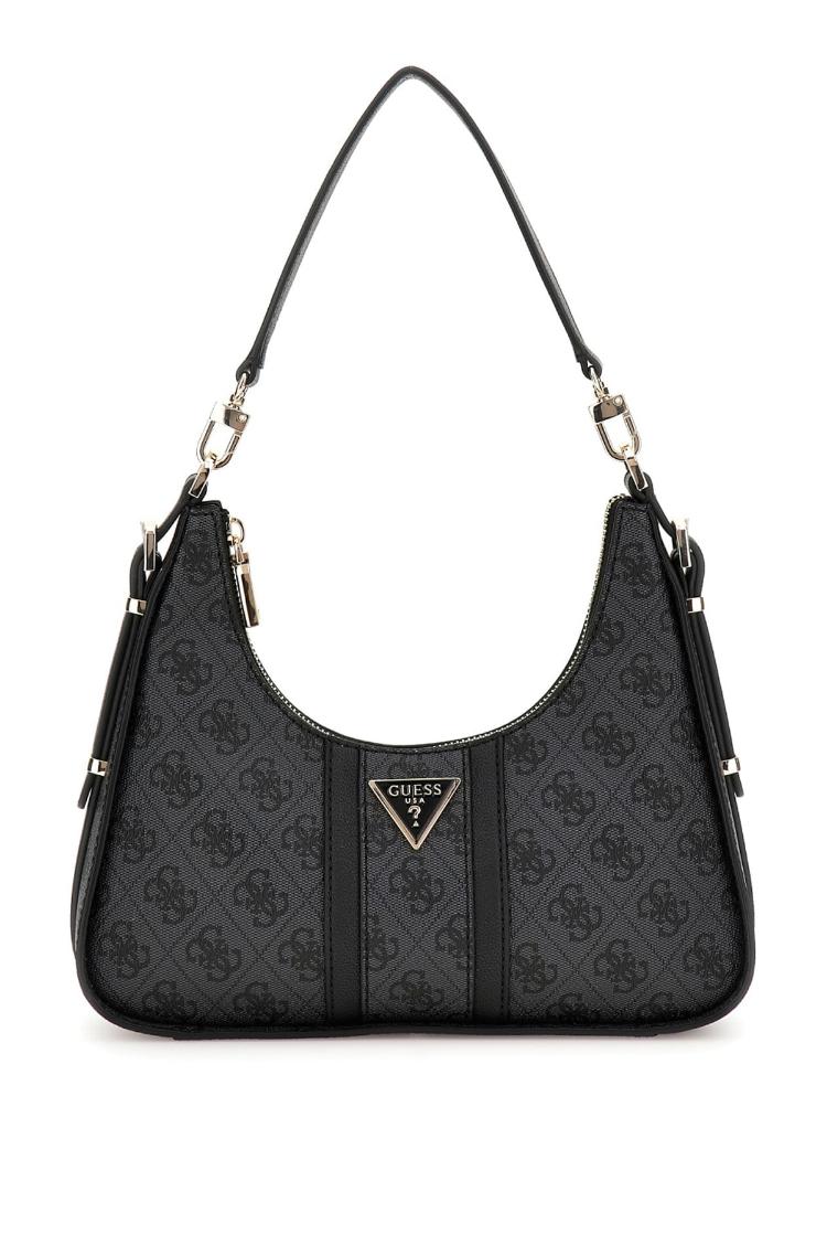 Gues* - NOREEN TOP ZIP SHOULDER BAG - Handbag - coal (NB)