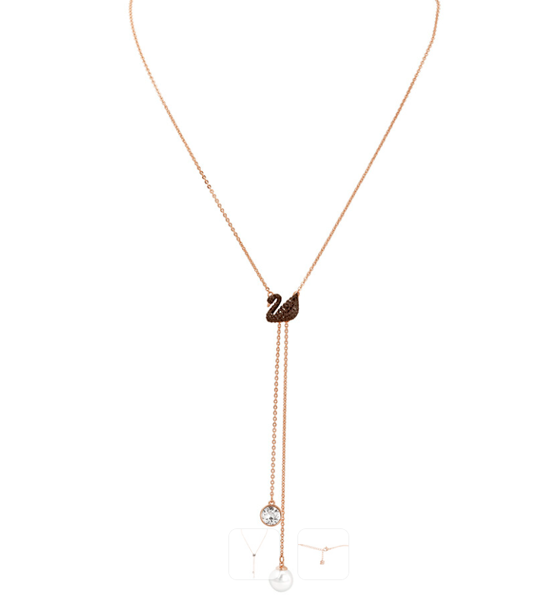 Swar*vski - Iconic Swan Rose Gold Double Y Necklace - 5351806 (AD-FB26-SW)