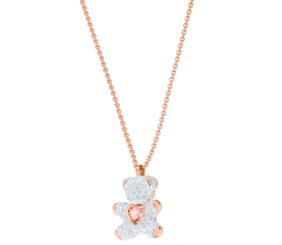 Swar*vski - Teddy pendant Bear, White, Rose gold-tone plated - 5452026 (AD-FB26-SW)