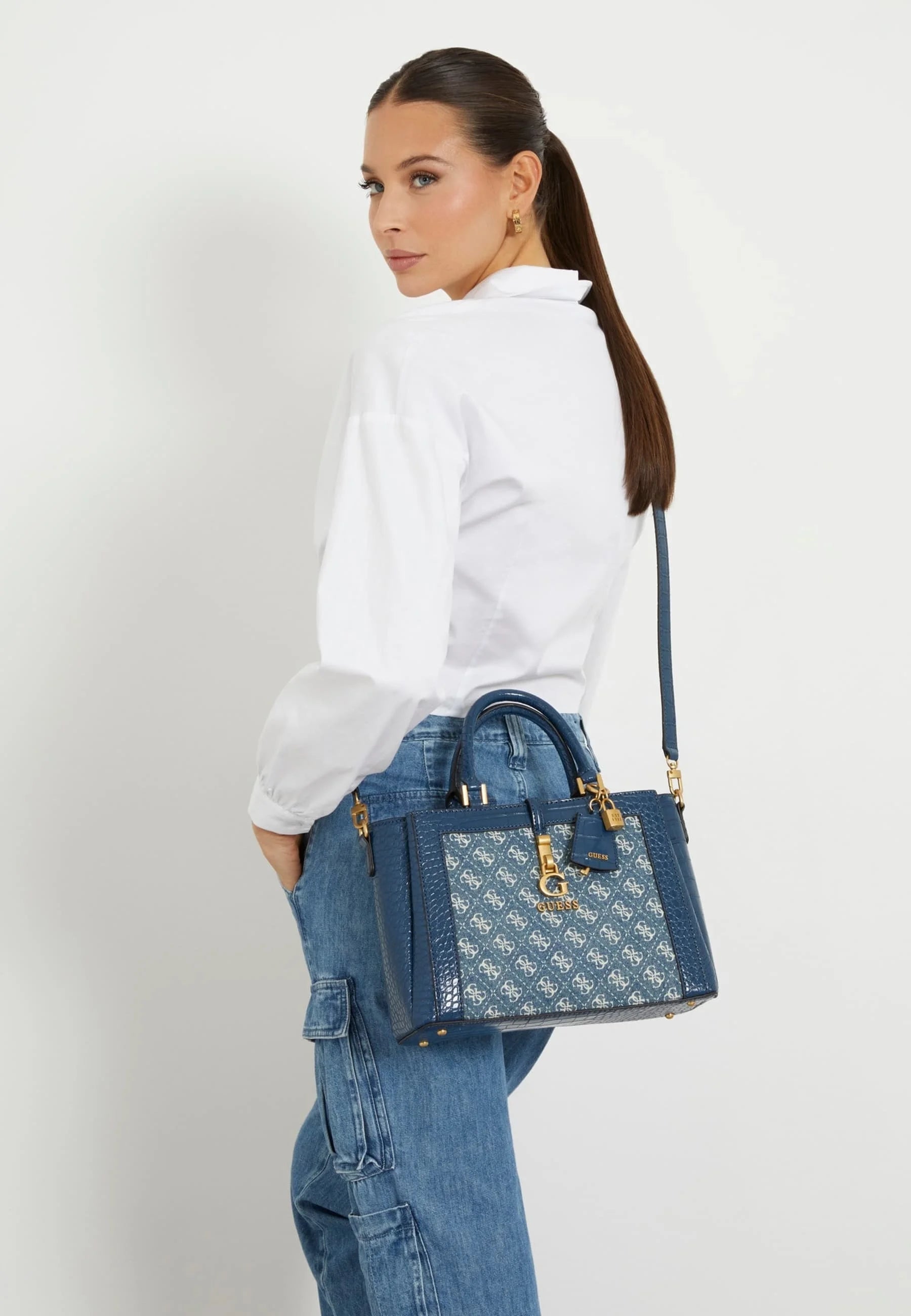 Gues* -  Women's James Handbag Convertible - Blue (AD-SEP)