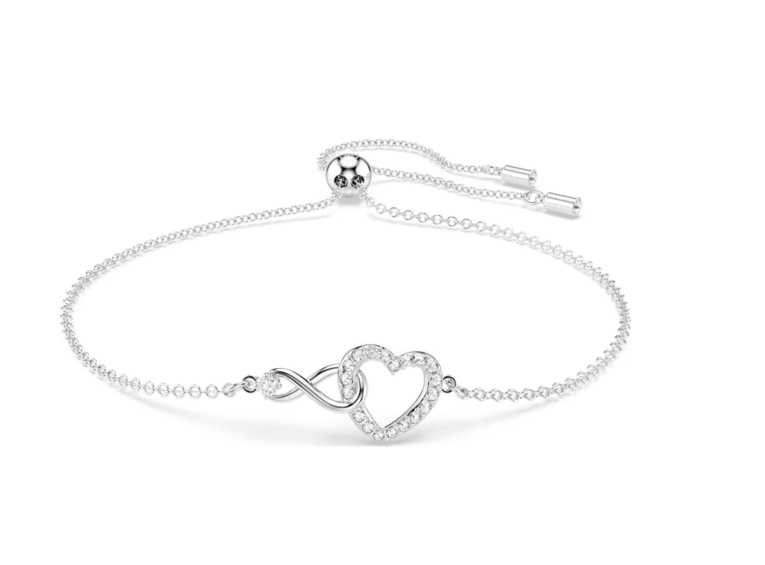 Swar*vski - Hyperbola bracelet Infinity and heart, White, Rhodium plated - 5524421 (AD-SW-OCT)