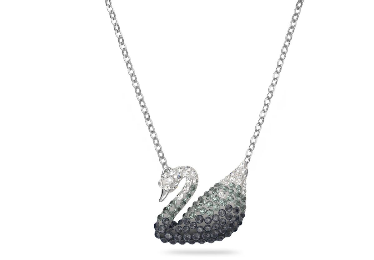 Swar*vski - Swan pendant Swan, Gray, Rhodium plated - 5614103 (AD-FB26-SW)