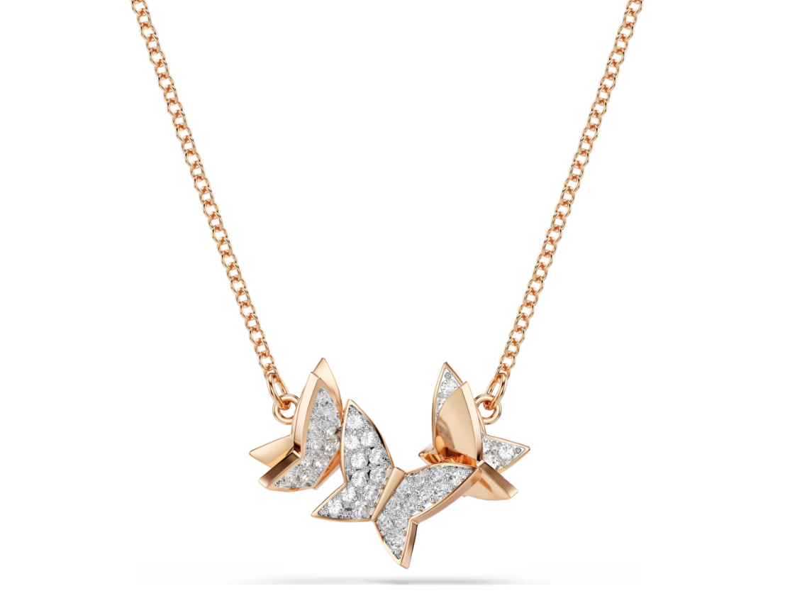 Swar*vski - Idyllia Lilia necklace Butterfly, White, Rose gold-tone plated - 5636422 (AD-FB26-SW)