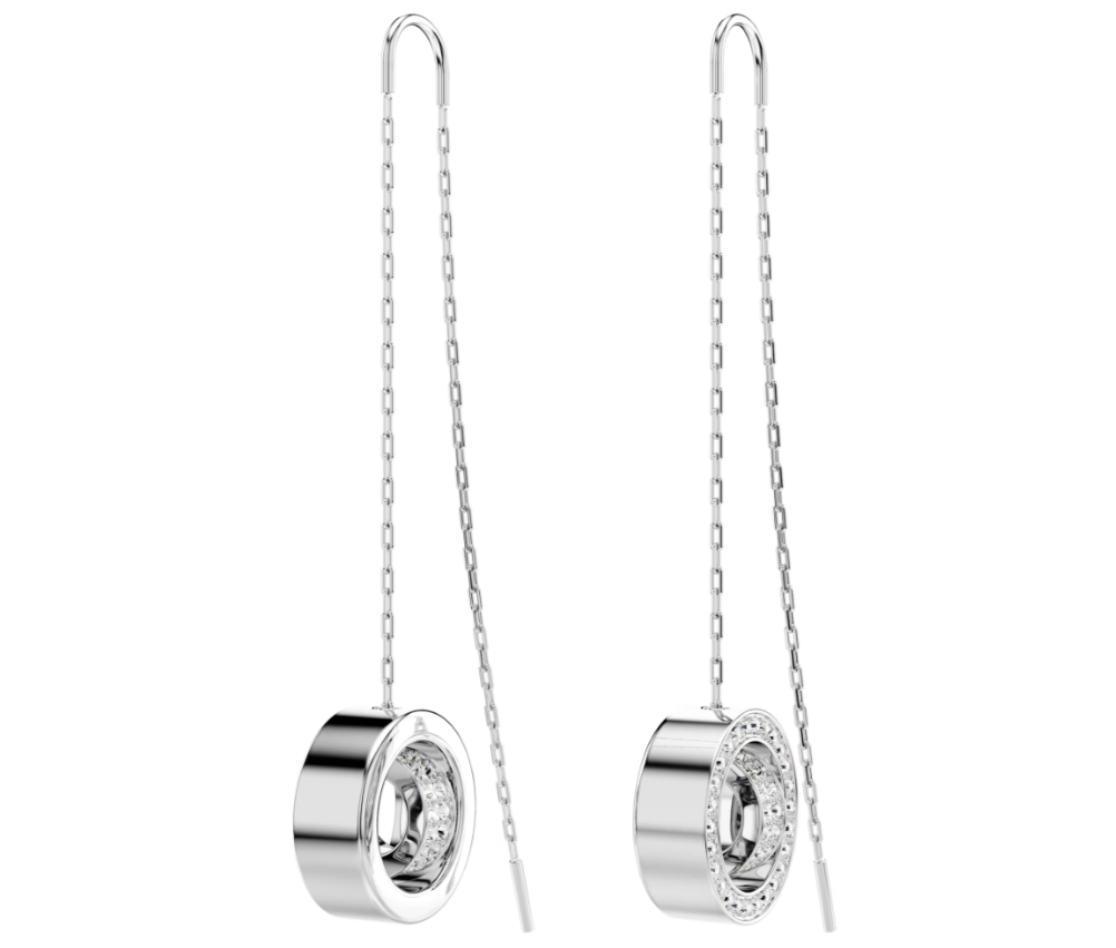 Swar*vski - Dextera drop earrings pavé, Long, White, Rhodium plated - 5636435 (AD-FB26-SW)