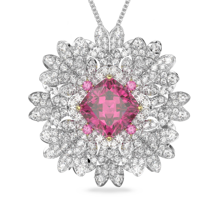 Swar*vski - Eternal Flower:Brooch Redbl/Mıx & Necklace - 5642858 (AD-FB26-SW)