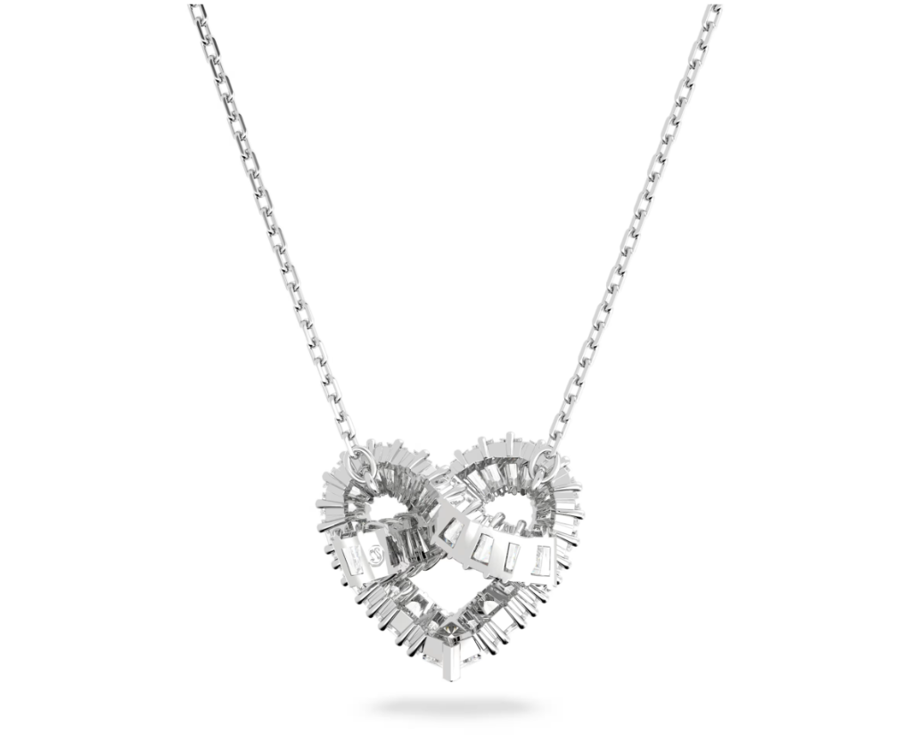 Swar*vski - Matrix pendant Mixed cuts, Heart, White, Rhodium plated - 5647924 (AD-FB26-SW)