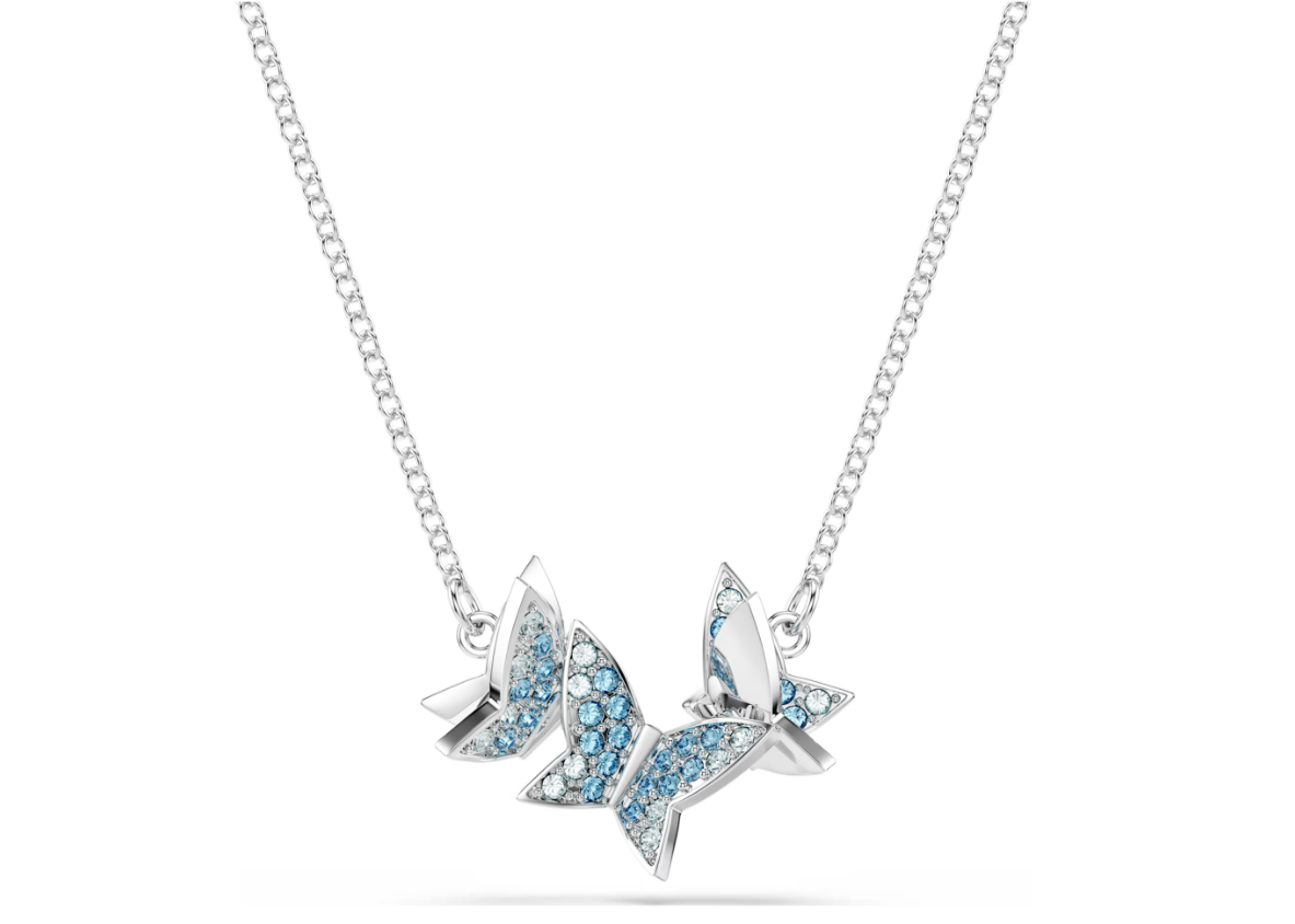 Swar*vski - Idyllia Lilia necklace Butterfly, Blue, Rhodium plated - 5662181 (AD-FB26-SW)