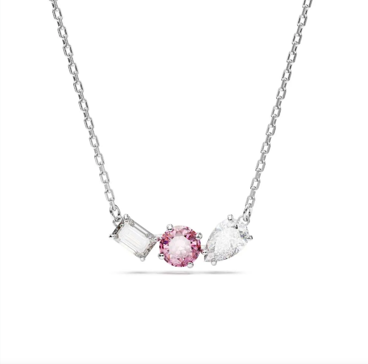 Swar*vski - Mesmera pendant, Mixed cuts, Pink, Rhodium plated - 5668275 (AD-SW-OCT)