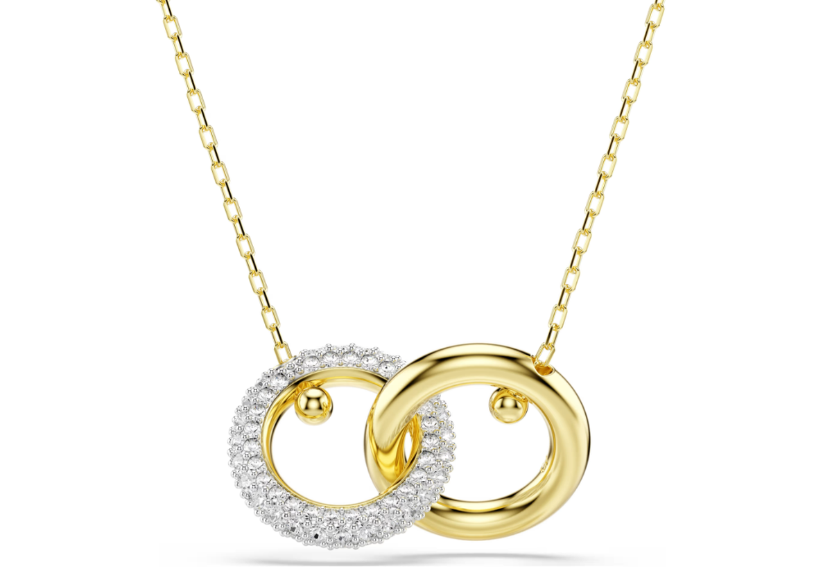Swar*vski - Dextera pendant Interlocking loop, White, Gold-tone plated - 5668820 (AD-FB26-SW)