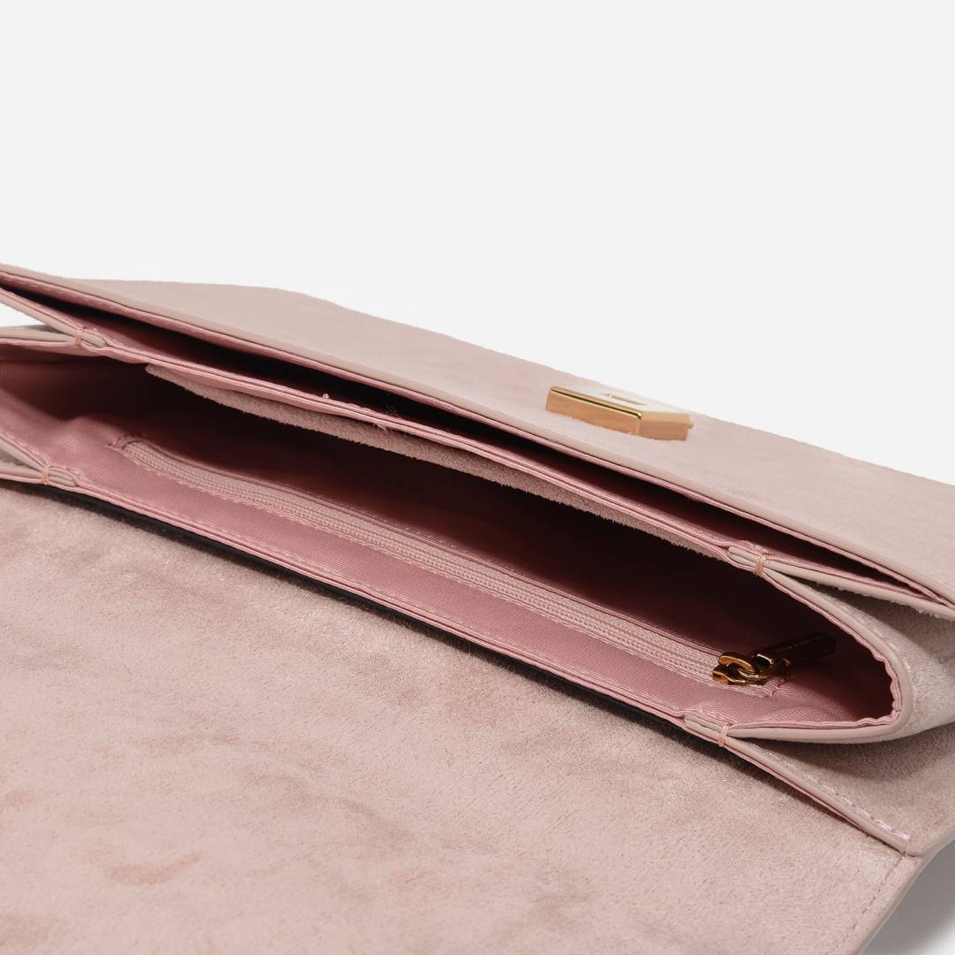 Charles & Ke*th -(MINOR DEFECT)EMBELLISHED FRONT FLAP HANDBAG-Pink-Clearance Sale-(NB)