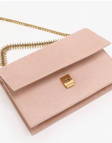 Charles & Ke*th -(MINOR DEFECT)EMBELLISHED FRONT FLAP HANDBAG-Pink-Clearance Sale-(NB)